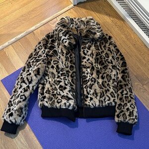 Banana Republic Animal Print Teddy Jacket